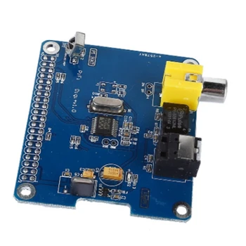 Цифровая звуковая карта Синяя Цифровая звуковая карта I2S SPDIF Оптическое волокно RCA Для Raspberry Pi 3/2 B +