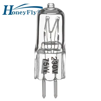 HoneyFly 2шт Лампа-вспышка для фотосъемки G5.3 230 В 75 Вт, теплая белая галогенная кварцевая трубка, уличный фонарь, Морские лампы