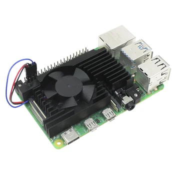 Для платы разработки Raspberry Pi 4B Радиатор Оснащен модулем охлаждения 3510 Ultra Silent PWM, регулирующим скорость вращения вентилятора охлаждения