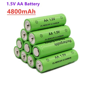 100% Новая бирка 4800 мАч Перезаряжаемая батарея AA1.5 V. Alcalinas Drummey для игрушечного светодиода Бесплатная доставка