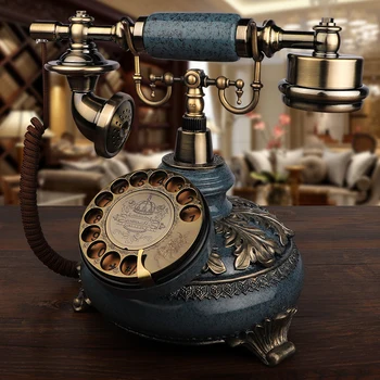 Европейский Антикварный телефон, ретро стационарный телефон с механическим кольцом, динамиком и функцией повторного набора для дома