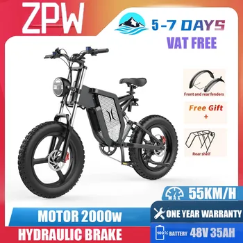 ZPW X20 EBike Для взрослых, 20-дюймовый 2000 Вт 35АЧ Электрический велосипед, Горные Снежные мотоциклы, Внедорожные Толстые шины, Электрический Велосипед