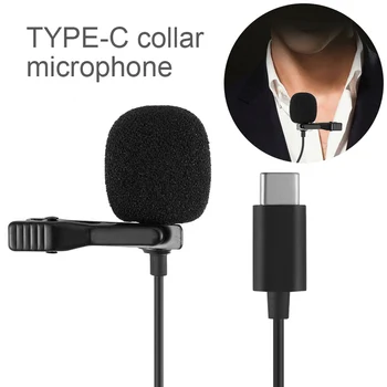 Мини-Микрофон Mic USB Type C Mic Конденсаторная Аудиозапись для Смартфона Android с Металлическим Зажимом Live Studio Microphone