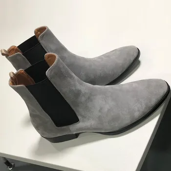 Новые серые мужские ботинки 
