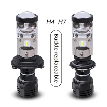 Новый Дизайн H4 H7 Mini Len проектор светодиодный Мотоцикл Автомобильная фара Сменные Hi/Low Авто Грузовик Автобус точечные светодиодные лампы 12 В/24 В