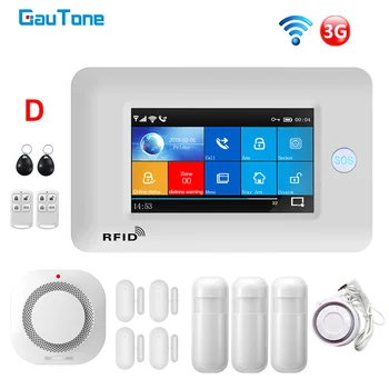 GauTone PG106 WiFi + 3G GSM Сигнализация Беспроводной Комплект домашней системы Безопасности Поддержка приложения Дистанционное Управление С RFID Датчиками Движения