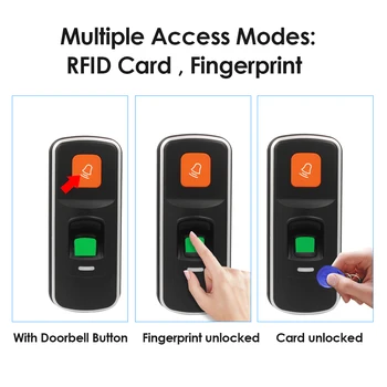 Считыватель контроля доступа RFID 125 кГц, Биометрическая система отпечатков пальцев, Контроллер доступа по отпечаткам пальцев WG26, поддержка ввода/вывода SD-карты
